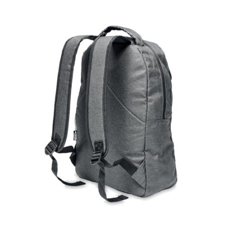 Sac à dos  600D RPET 2 tons - SIENA Matières : PET recyclé Couleurs : noir personnalisable avec votre logo