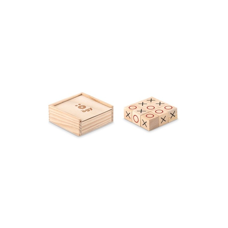 Jeu de Morpion en Bois Personnalisable TIC TAC TOE Matières : bois Couleurs : bois cadeau entreprise pas cher