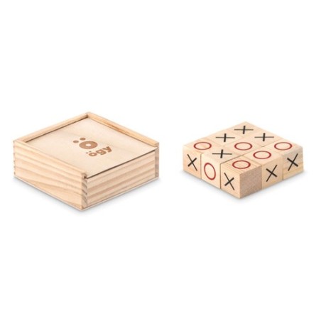 Jeu de Morpion en Bois Personnalisable TIC TAC TOE Matières : bois Couleurs : bois cadeau entreprise pas cher
