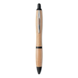 Stylo bille  en ABS et bambou personnalisable - RIO BAMBOO Matières : bambou Couleurs : noir