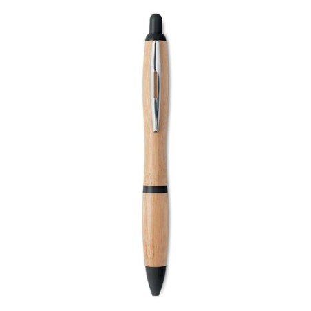 Stylo bille  en ABS et bambou personnalisable - RIO BAMBOO Matières : bambou Couleurs : noir