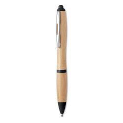Stylo bille  en ABS et bambou personnalisable - RIO BAMBOO Matières : bambou Couleurs : noir 2