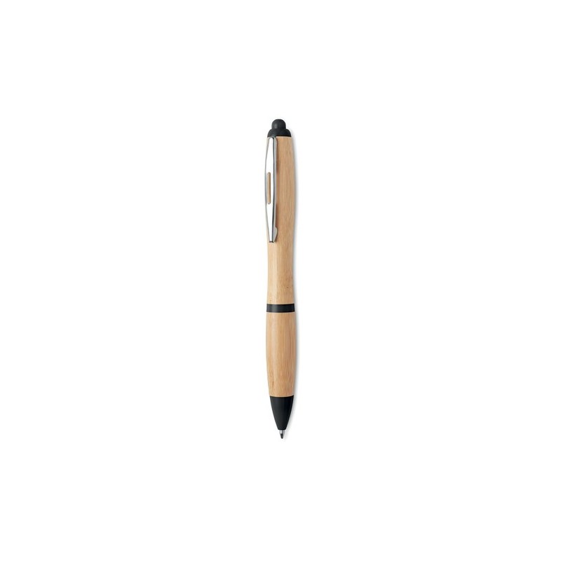 Stylo bille  en ABS et bambou personnalisable - RIO BAMBOO Matières : bambou Couleurs : noir impression haute définition