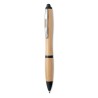 Stylo bille  en ABS et bambou personnalisable - RIO BAMBOO Matières : bambou Couleurs : noir impression haute définition