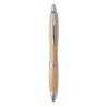 Stylo bille  en ABS et bambou personnalisable - RIO BAMBOO Matières : bambou Couleurs : argenté mat cadeau entreprise pas cher