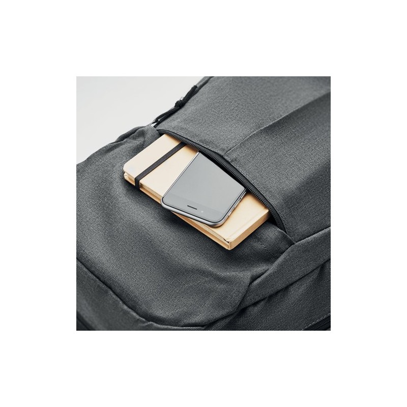 Sac à dos  600D RPET 2 tons - SIENA Matières : PET recyclé Couleurs : noir livraison express 24h 48h