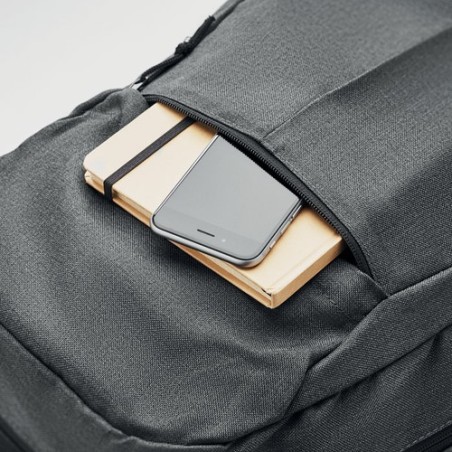 Sac à dos  600D RPET 2 tons - SIENA Matières : PET recyclé Couleurs : noir livraison express 24h 48h
