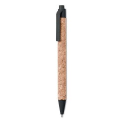 Stylo bille  en liège et blé-pail - MONTADO Matières : ABS Couleurs : noir impression haute définition