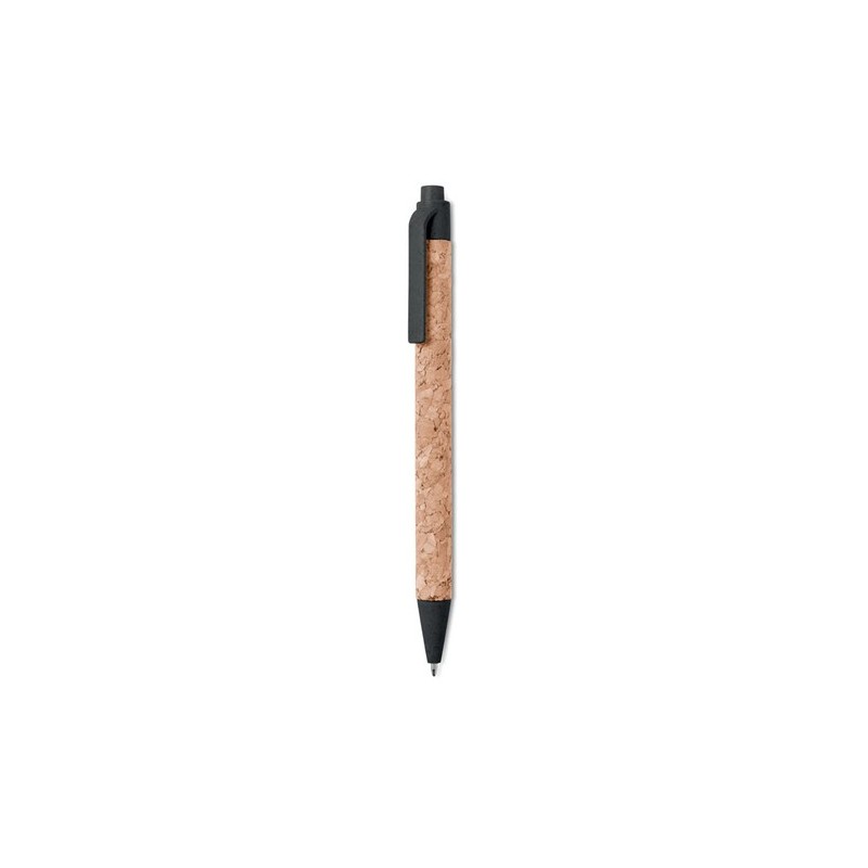 Stylo bille  en liège et blé-pail - MONTADO Matières : ABS Couleurs : noir impression haute définition