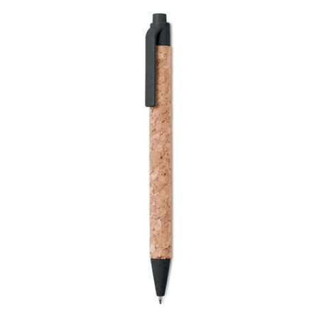 Stylo bille  en liège et blé-pail - MONTADO Matières : ABS Couleurs : noir impression haute définition