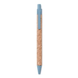 Stylo bille  en liège et blé-pail - MONTADO Matières : ABS Couleurs : bleu personnalisable avec votre logo