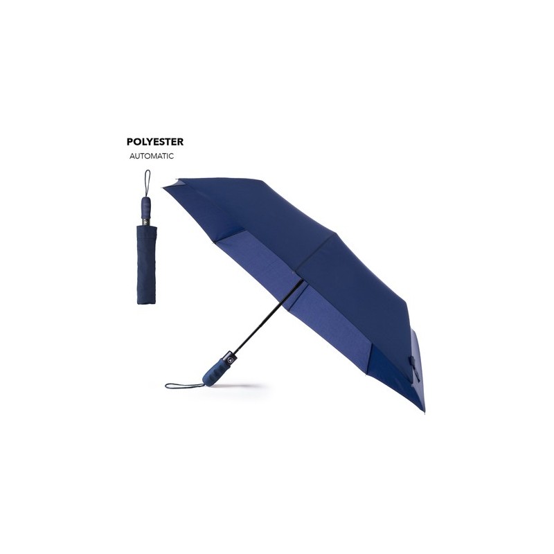 Parapluie Automatique Pliable Personnalisé Elmer Matières : pongée Couleurs : bleu marine goodies publicitaire événementiel