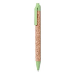 Stylo bille  en liège et blé-pail - MONTADO Matières : ABS Couleurs : vert livraison express 24h 48h