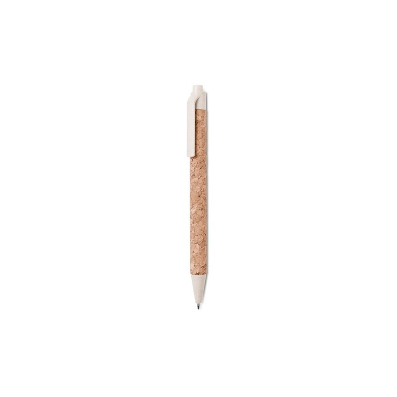 Stylo bille  en liège et blé-pail - MONTADO Matières : ABS Couleurs : beige objet promotionnel éco-responsable