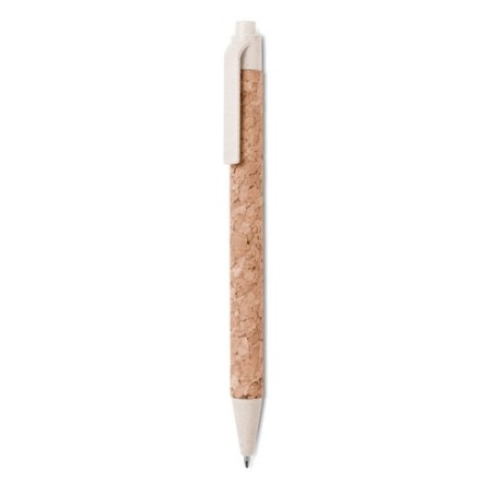 Stylo bille  en liège et blé-pail - MONTADO Matières : ABS Couleurs : beige objet promotionnel éco-responsable