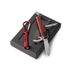 Couteau et Lampe Personnalisés Éco-responsables Set Sufli Matières : acier inoxydable Couleurs : rouge