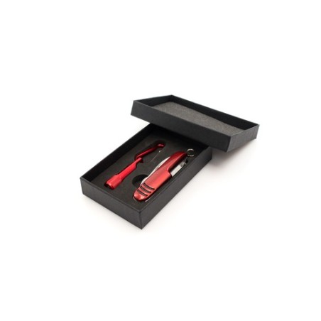 Couteau et Lampe Personnalisés Éco-responsables Set Sufli Matières : acier inoxydable Couleurs : rouge cadeau collaborateur prem