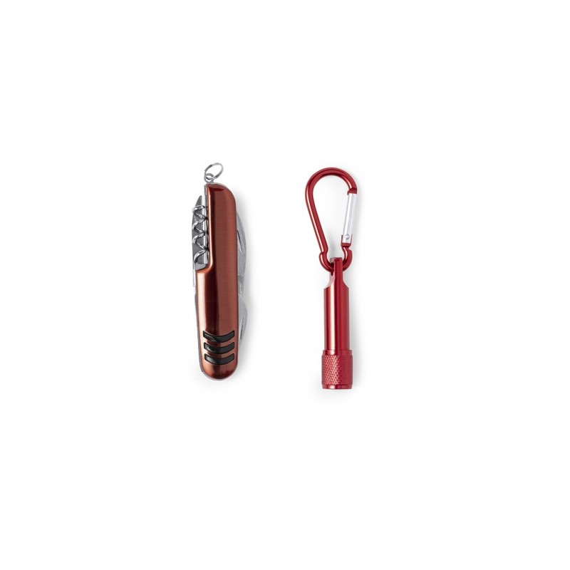 Couteau et Lampe Personnalisés Éco-responsables Set Sufli Matières : acier inoxydable Couleurs : bleu accessoire événementiel un