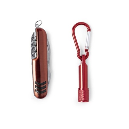 Couteau et Lampe Personnalisés Éco-responsables Set Sufli Matières : acier inoxydable Couleurs : bleu accessoire événementiel un