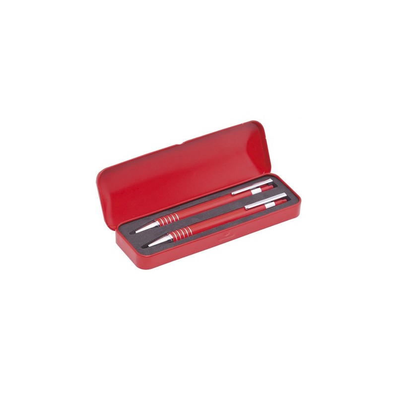 Set de Stylos et Porte-mines Personnalisés Sheridan Matières : aluminium Couleurs : rouge personnalisable avec votre logo