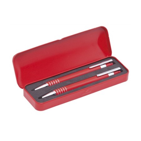 Set de Stylos et Porte-mines Personnalisés Sheridan Matières : aluminium Couleurs : rouge personnalisable avec votre logo