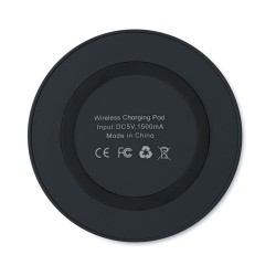 Chargeur sans fil rond pratique et efficace - WIRELESS PLATO Matières : ABS Couleurs : noir 2