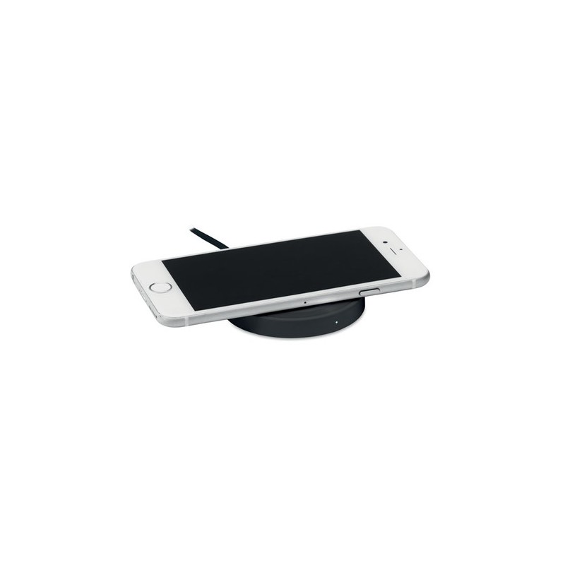 Chargeur sans fil rond pratique et efficace - WIRELESS PLATO Matières : ABS Couleurs : noir impression haute définition
