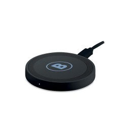 Chargeur sans fil rond pratique et efficace - WIRELESS PLATO Matières : ABS Couleurs : noir cadeau collaborateur premium