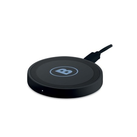 Chargeur sans fil rond pratique et efficace - WIRELESS PLATO Matières : ABS Couleurs : noir cadeau collaborateur premium