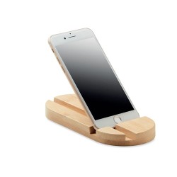 Support Pratique en Bambou Personnalisé pour Tablette/Smartphone ROBIN Matières : bambou Couleurs : bois cadeau entreprise pas c
