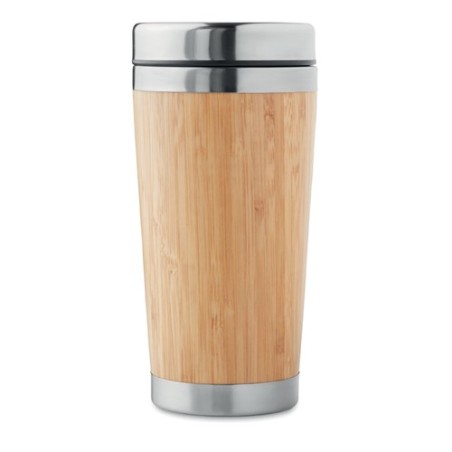 Gourde double paroi personnalisée en bambou - RODEODRIVE+ Matières : acier inoxydable Couleurs : bois personnalisable avec votre