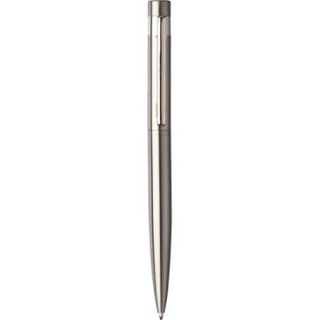 Stylo bille twist  en acier inoxydable recyclé Hannelore Matières : métal Couleurs : argenté