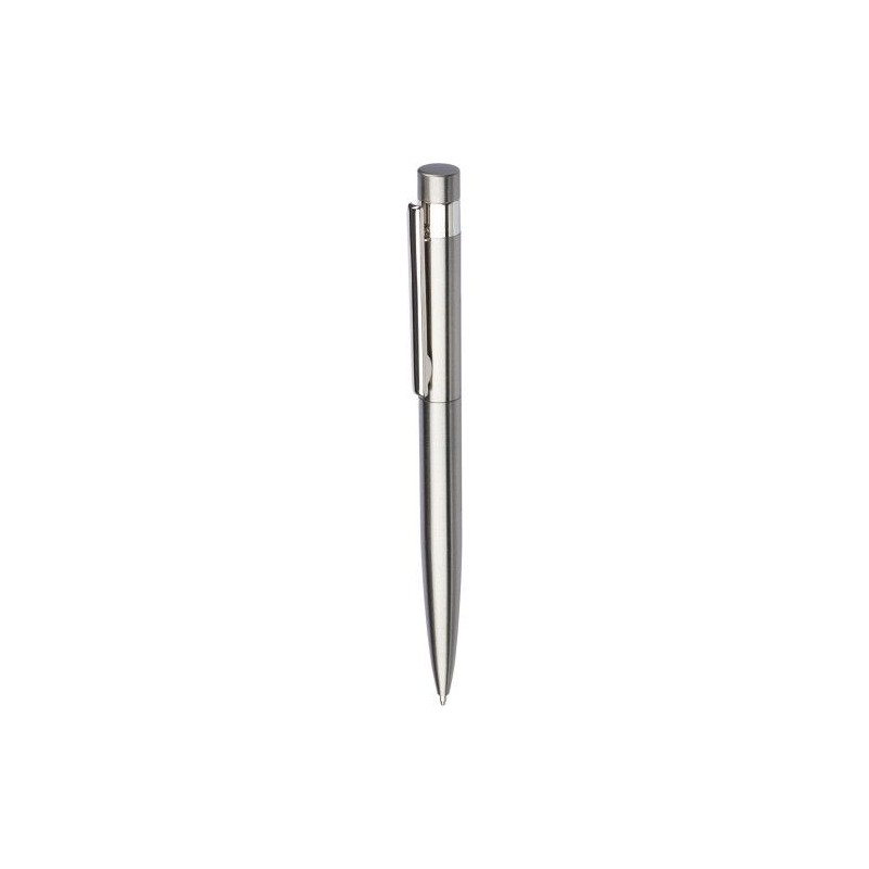 Stylo bille twist  en acier inoxydable recyclé Hannelore Matières : métal Couleurs : argenté personnalisable avec votre logo