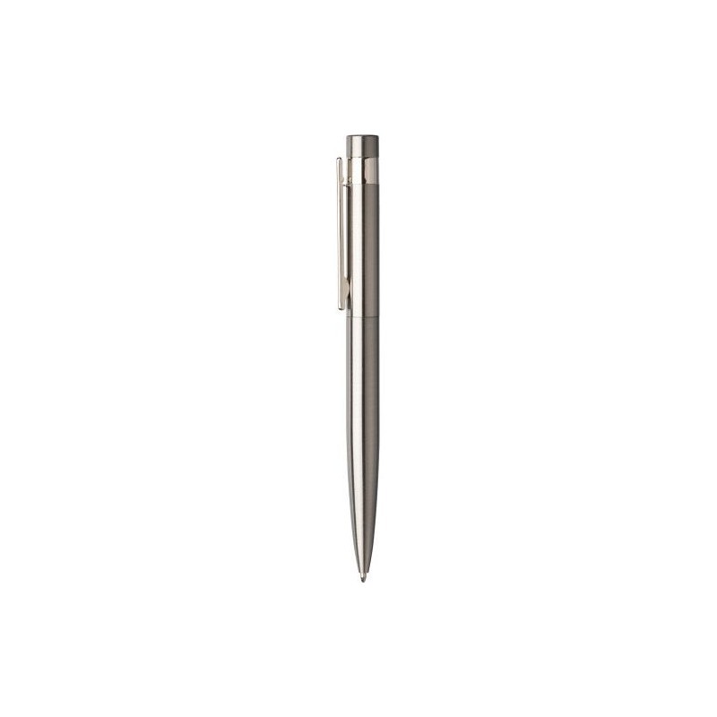 Stylo bille twist  en acier inoxydable recyclé Hannelore Matières : métal Couleurs : argenté impression haute définition