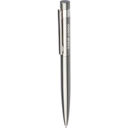Stylo bille twist  en acier inoxydable recyclé Hannelore Matières : métal Couleurs : argenté marquage laser ultra précis