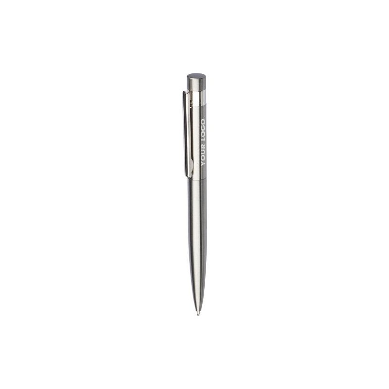 Stylo bille twist  en acier inoxydable recyclé Hannelore Matières : métal Couleurs : argenté marquage laser ultra précis