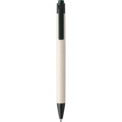 Stylo bille  en brique de lait recyclée - Heike Matières : papier Couleurs : noir