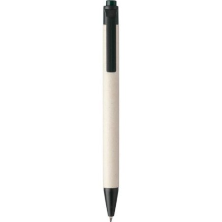Stylo bille  en brique de lait recyclée - Heike Matières : papier Couleurs : noir