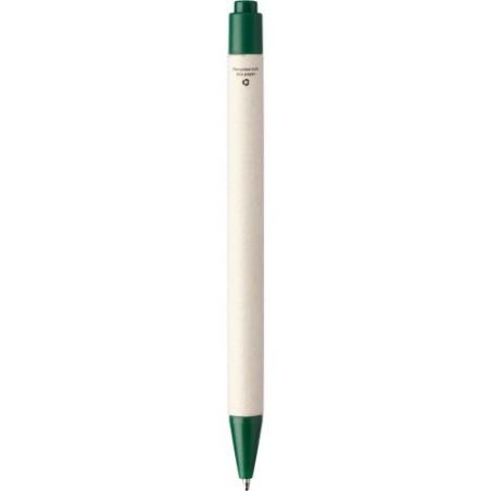 Stylo bille  en brique de lait recyclée - Heike Matières : papier Couleurs : blanc impression logo haute qualité