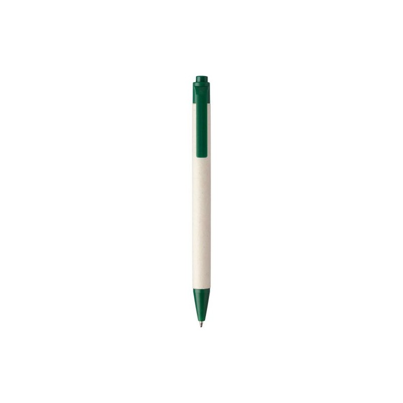 Stylo bille  en brique de lait recyclée - Heike Matières : papier Couleurs : blanc cadeau affaires élégant