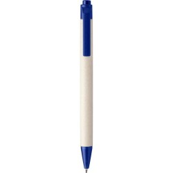 Stylo bille  en brique de lait recyclée - Heike Matières : papier Couleurs : bleu cobalt personnalisable avec votre logo