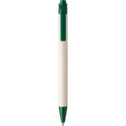 Stylo bille  en brique de lait recyclée - Heike Matières : papier Couleurs : rouge marquage couleur éclatante