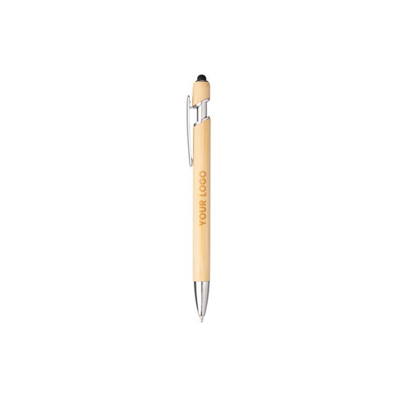 Stylo bille  en bambou pas cher Manuela Matières : bambou Couleurs : brun impression haute définition