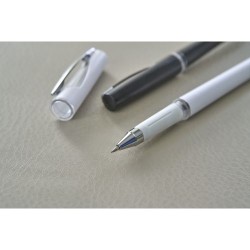 Stylo gel  en ABS personnalisé pas cher - Karin Matières : fer Couleurs : jaune marquage laser ultra précis