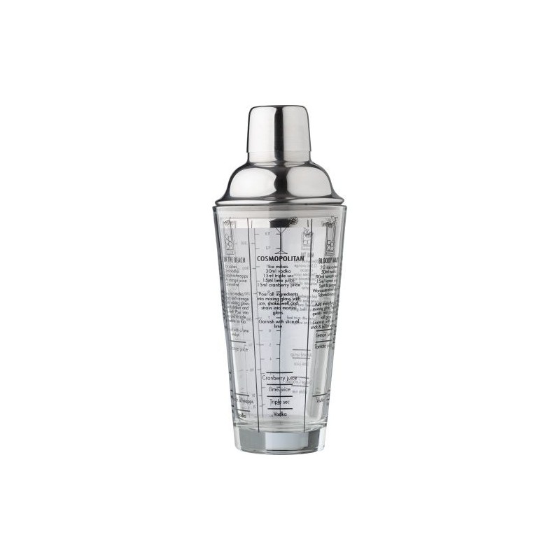 Shaker gradué en verre et inox personnalisé Adela Matières : silicone Couleurs : naturel personnalisable avec votre logo