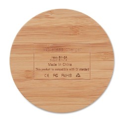Chargeur sans fil  en bambou - RUNDO Matières : bambou Couleurs : bois cadeau entreprise pas cher