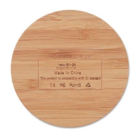 Chargeur sans fil  en bambou - RUNDO Matières : bambou Couleurs : bois cadeau entreprise pas cher