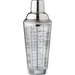 Shaker gradué en verre et inox personnalisé Adela Matières : silicone Couleurs : naturel cadeau entreprise pas cher