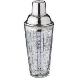Shaker gradué en verre et inox personnalisé Adela Matières : silicone Couleurs : naturel marquage laser ultra précis