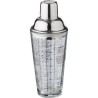 Shaker gradué en verre et inox personnalisé Adela Matières : silicone Couleurs : naturel marquage laser ultra précis